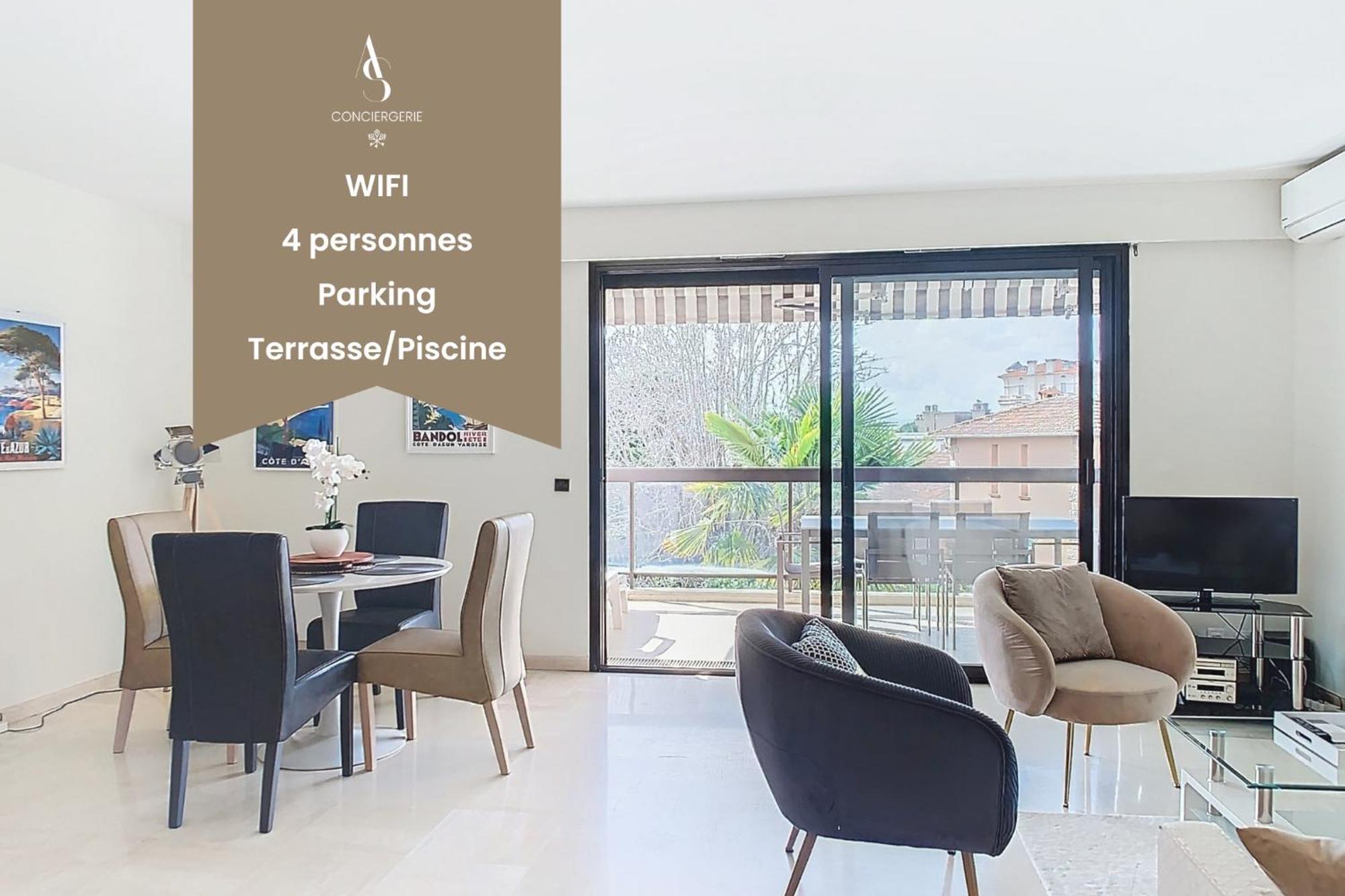 Appartement Parc - 4 Pers 60m2 - Piscine - Climatise Cannes